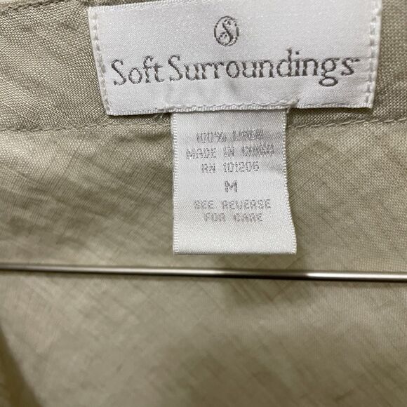 Soft Surroundings Linen Tunic Natural‎ Stone Beads Womens Medium Boho Minimalist - Picture 4 of 11